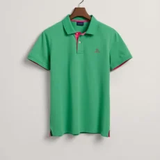Contrast Collar Piqué Polo Shirt
