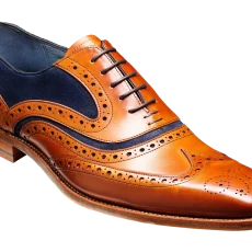 Barker Mcclean cedar calf/navy suede