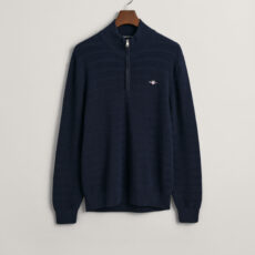Gant stripe textured cotton half zip