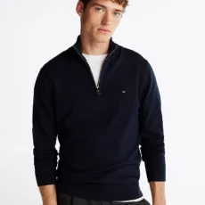 Tommy hilfiger cashmere half zip mock neck