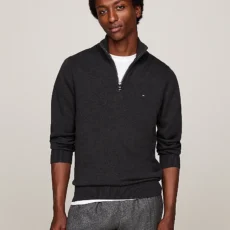 Tommy hilfiger cashmere half zip mock neck