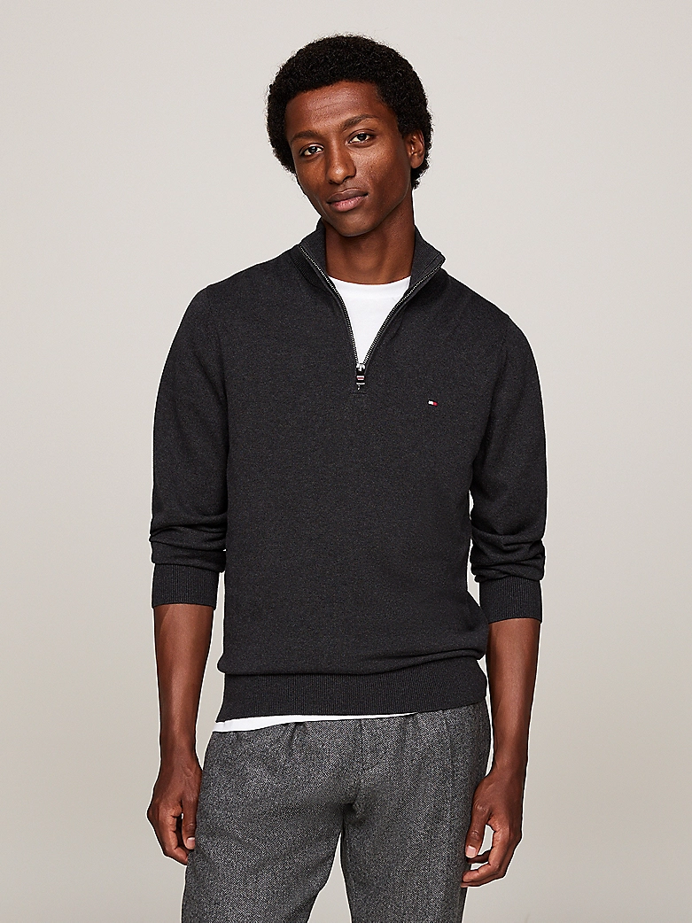 Tommy hilfiger cashmere half zip mock neck