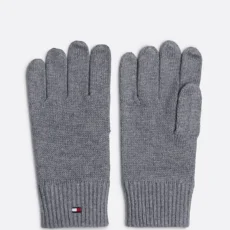 Tommy Hilfiger Grey Coporate Knit Gloves