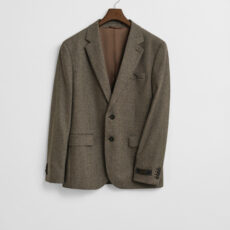 Deep Brown Flannel Herringbone Jacket