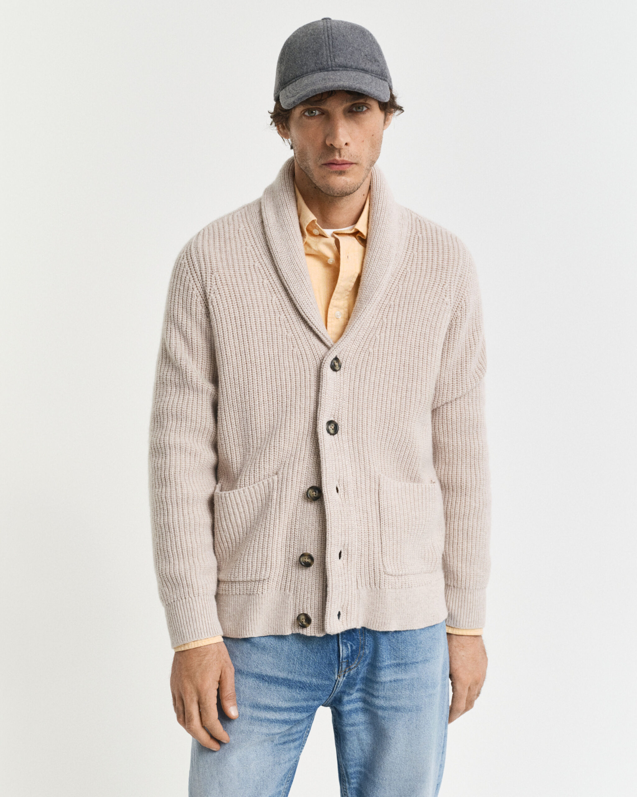 Gant wool blend shawl collar cardigan - Image 2
