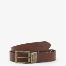 Barbour reversible tartan leather belt